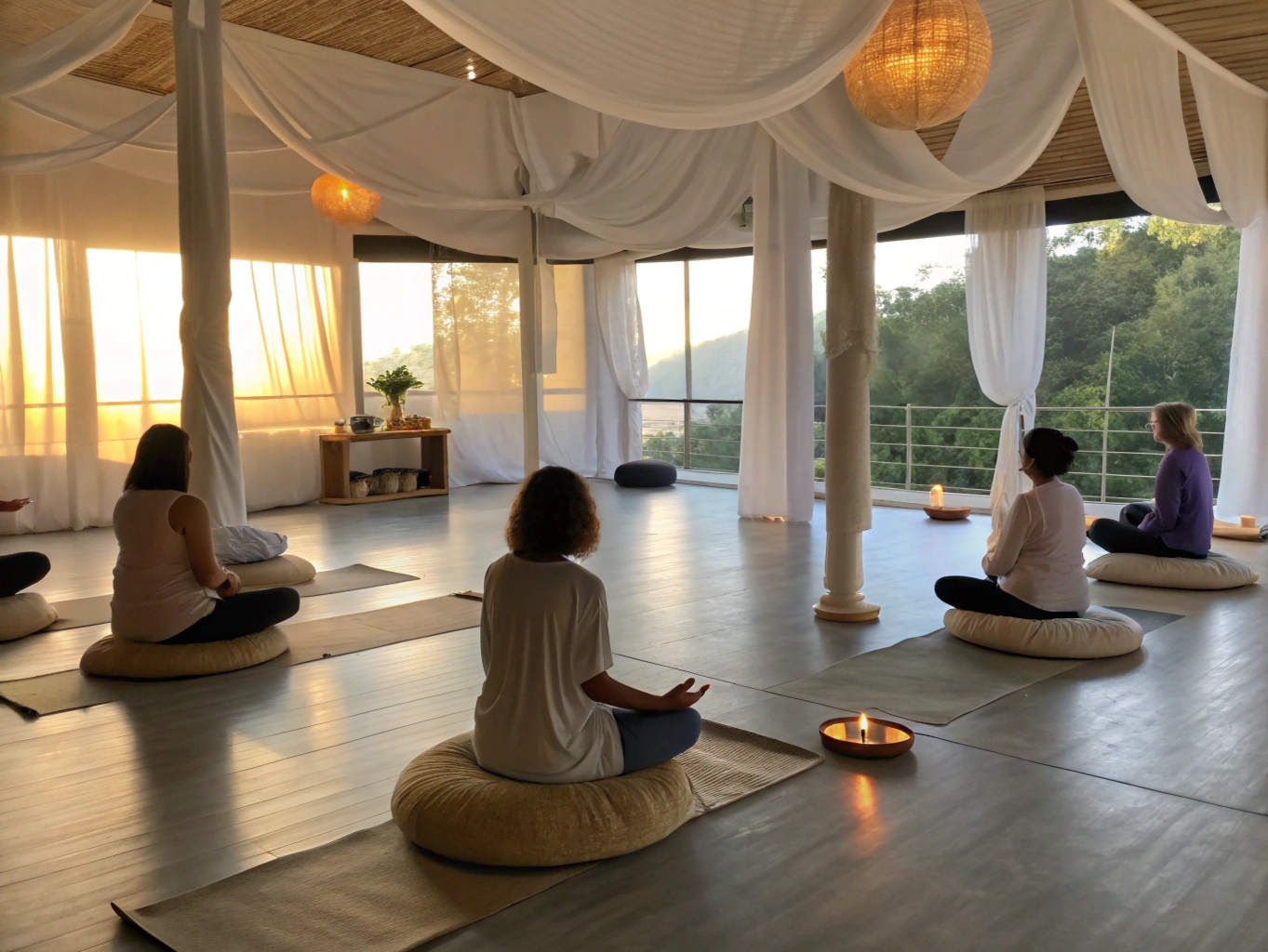 Kundalini yoga meditation i grupp